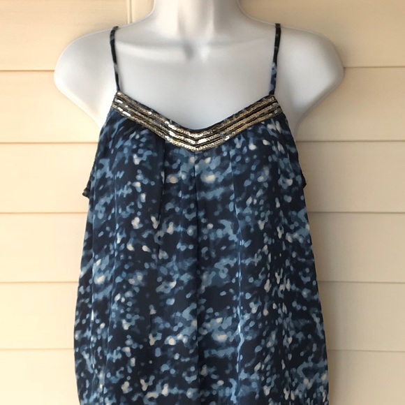 Blue Tank/Camisole With Sparkly Trim - Picture 4 of 7